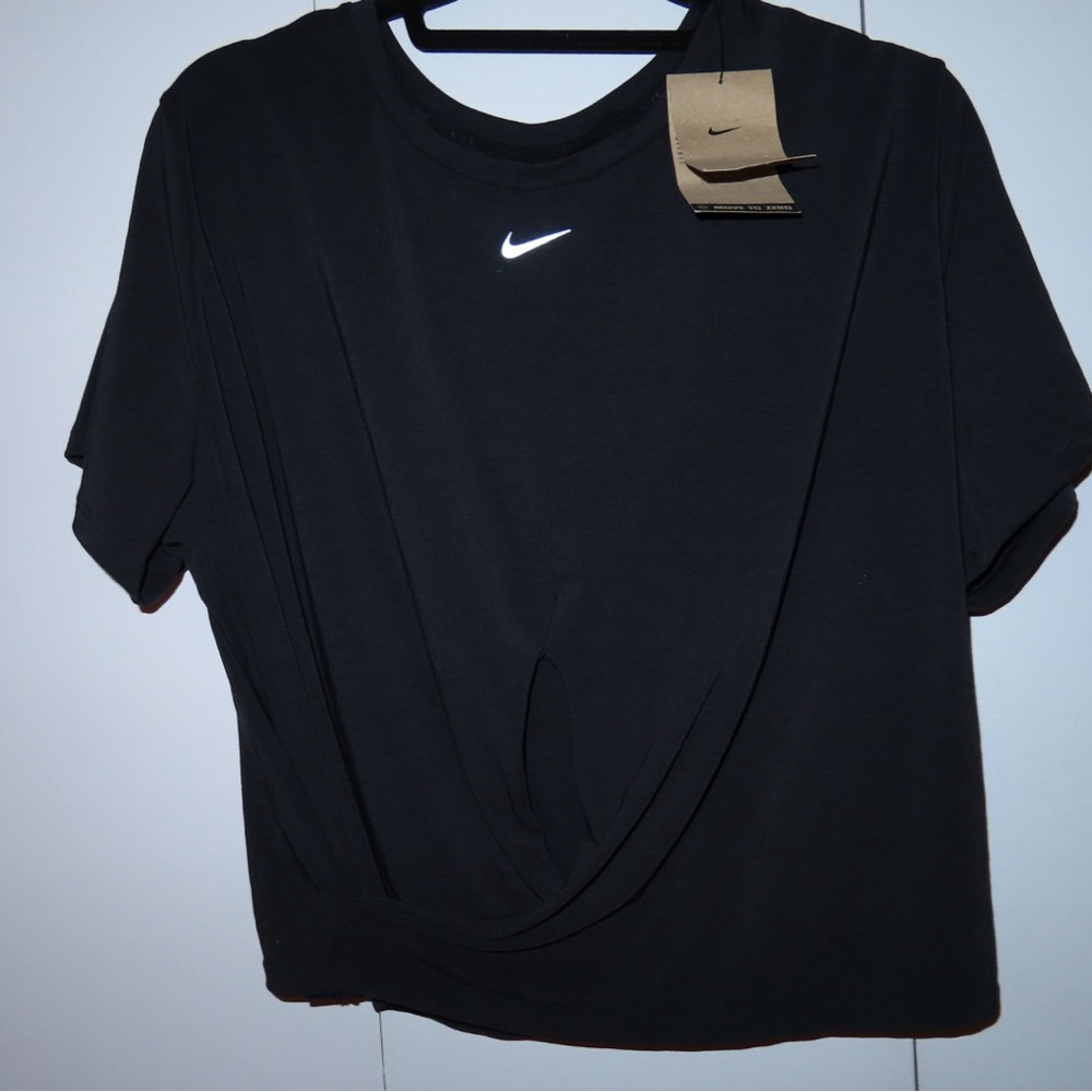 Nike dri fit Black Tee with twist front